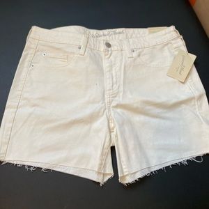 White Hugh wasted ripped shorts
